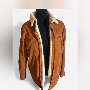 Denim & Flower Brown Corduroy Jacket with Cream Lining